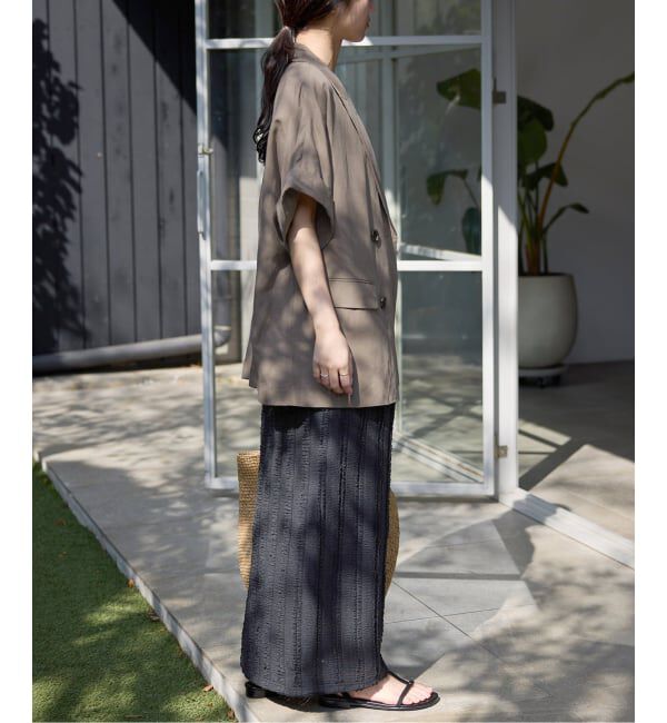 SLOBE IENA「《セットアップ対応可/予約》リネン混ハーフスリーブジャケット」|その他|
