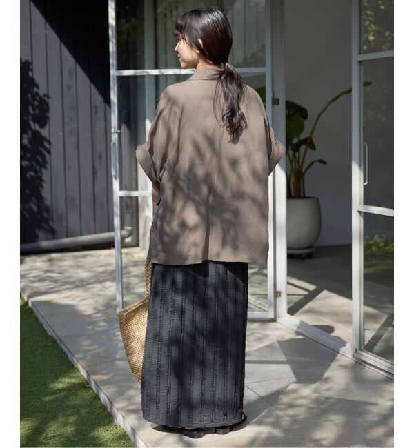 SLOBE IENA「《セットアップ対応可/予約》リネン混ハーフスリーブジャケット」|その他|