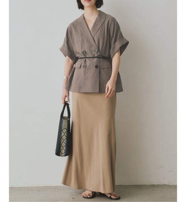 SLOBE IENA「《セットアップ対応可/予約》リネン混ハーフスリーブジャケット」|その他|