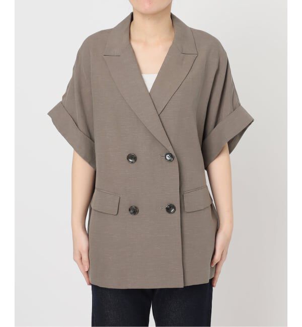 SLOBE IENA「《セットアップ対応可/予約》リネン混ハーフスリーブジャケット」|その他|