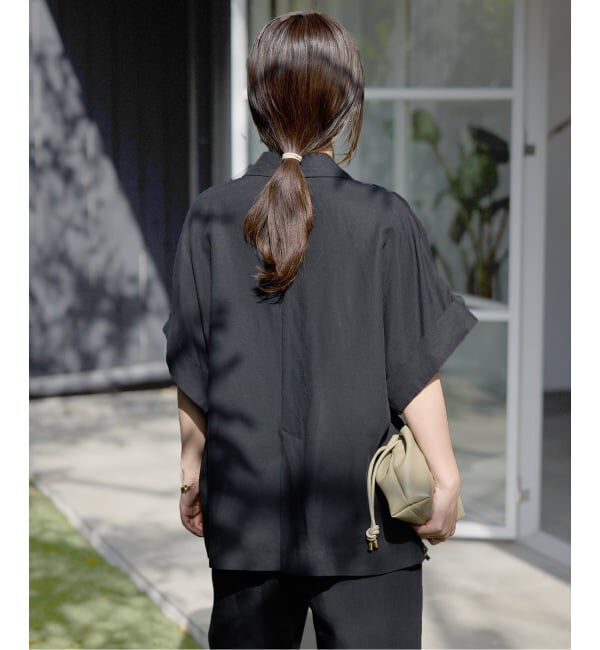 SLOBE IENA「《セットアップ対応可/予約》リネン混ハーフスリーブジャケット」|その他|