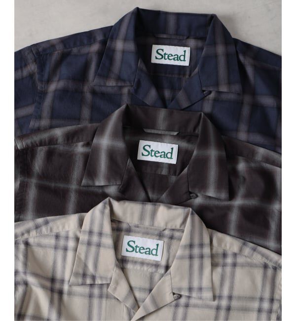 J.S.Homestead「《予約》Stead / コットン ツイル オンブレ 半袖 チェック シャツ」|シャツ・ブラウス|