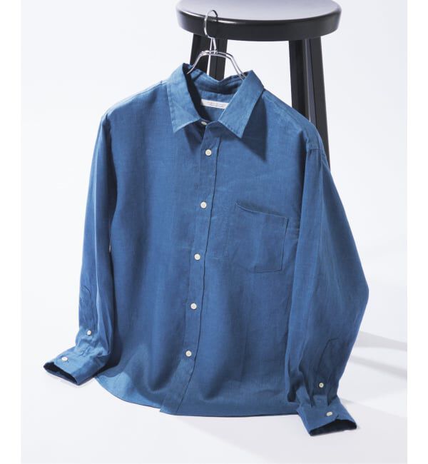 JOURNAL STANDARD「《予約》リネン レギュラー カラー 長袖 シャツ」|シャツ・ブラウス|ネイビー C