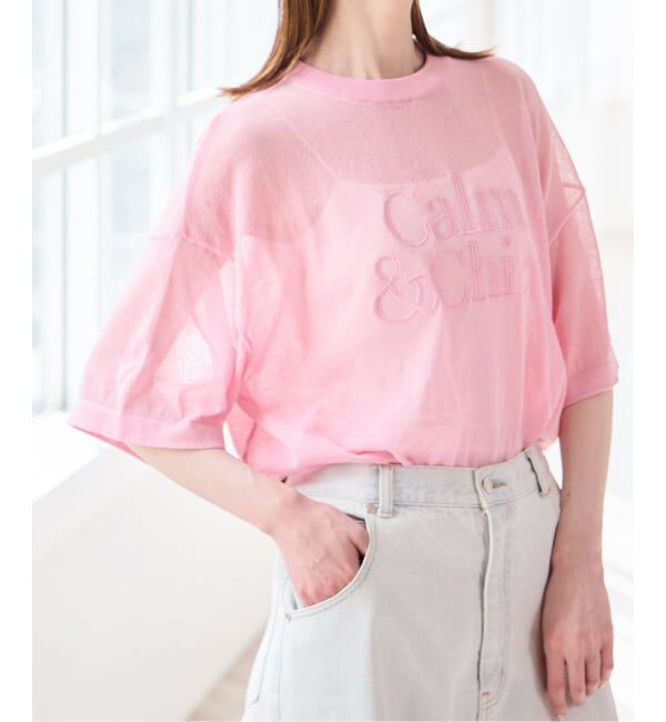 U by SPICK&SPAN「《予約》シアーロゴニットTEE」|ニット・セーター|