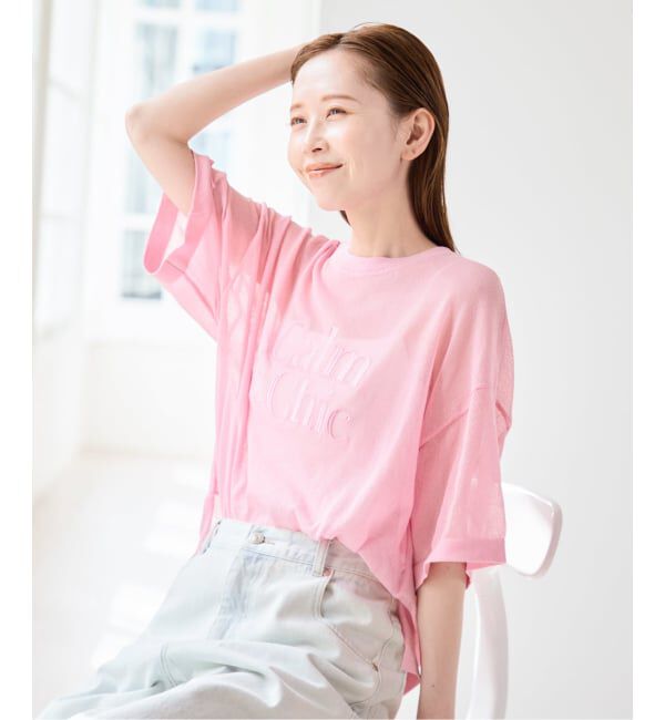 U by SPICK&SPAN「《予約》シアーロゴニットTEE」|ニット・セーター|