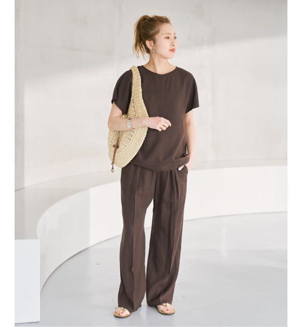 Spick and Span「《セットアップ可 / 予約》ハイブリッドリネンTブラウス」|シャツ・ブラウス|