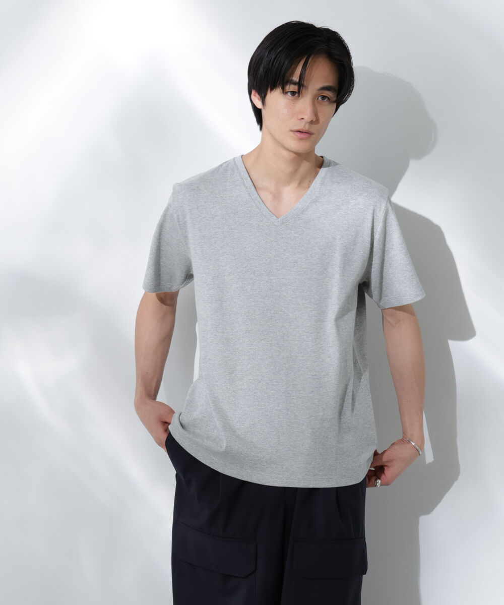 nano･universe「WEB限定/Anti Soaked(R) 汗染み防止 Vネック レギュラーシルエットTシャツ」|Tシャツ・カットソー|