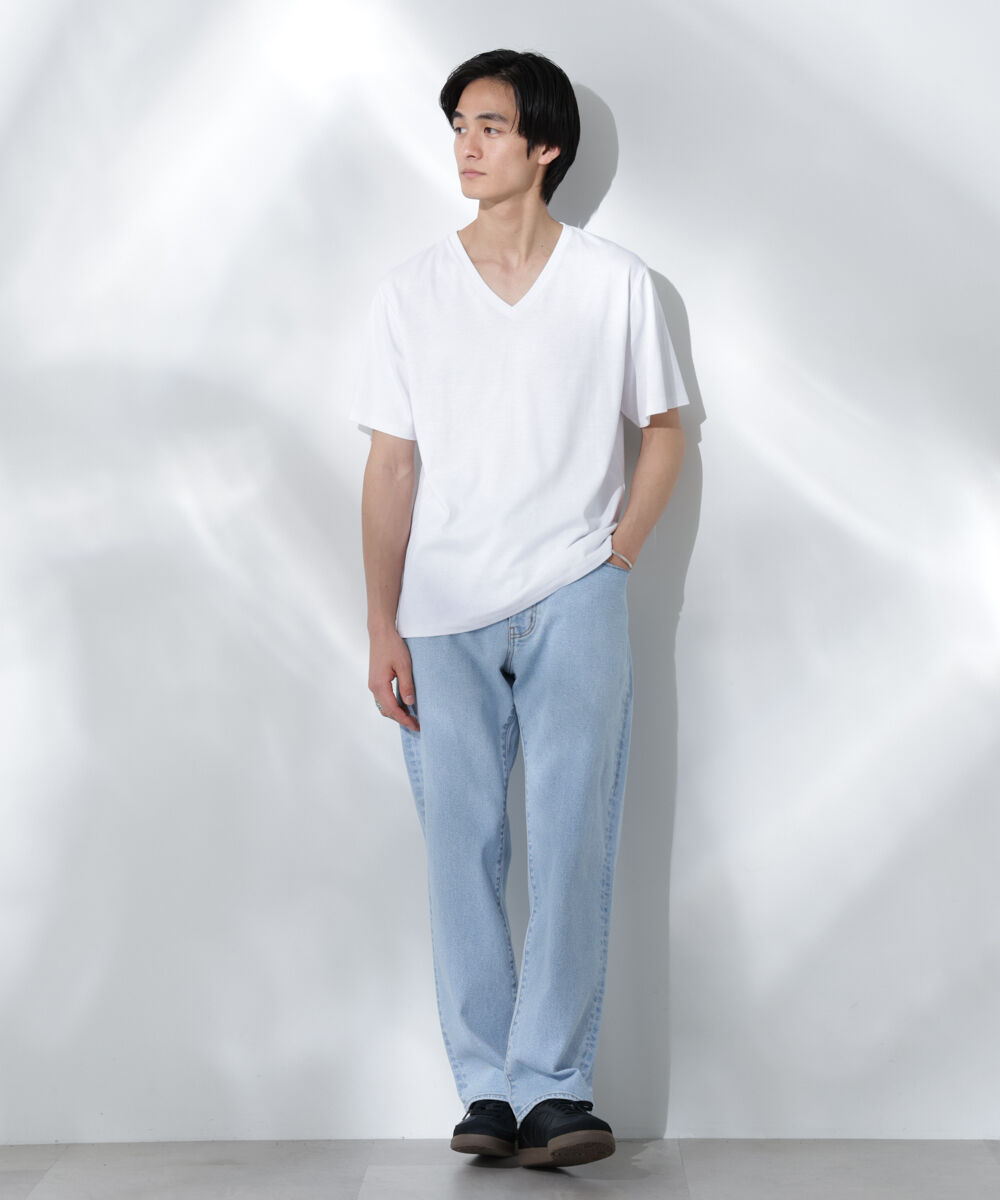 nano･universe「WEB限定/Anti Soaked(R) 汗染み防止 Vネック レギュラーシルエットTシャツ」|Tシャツ・カットソー|