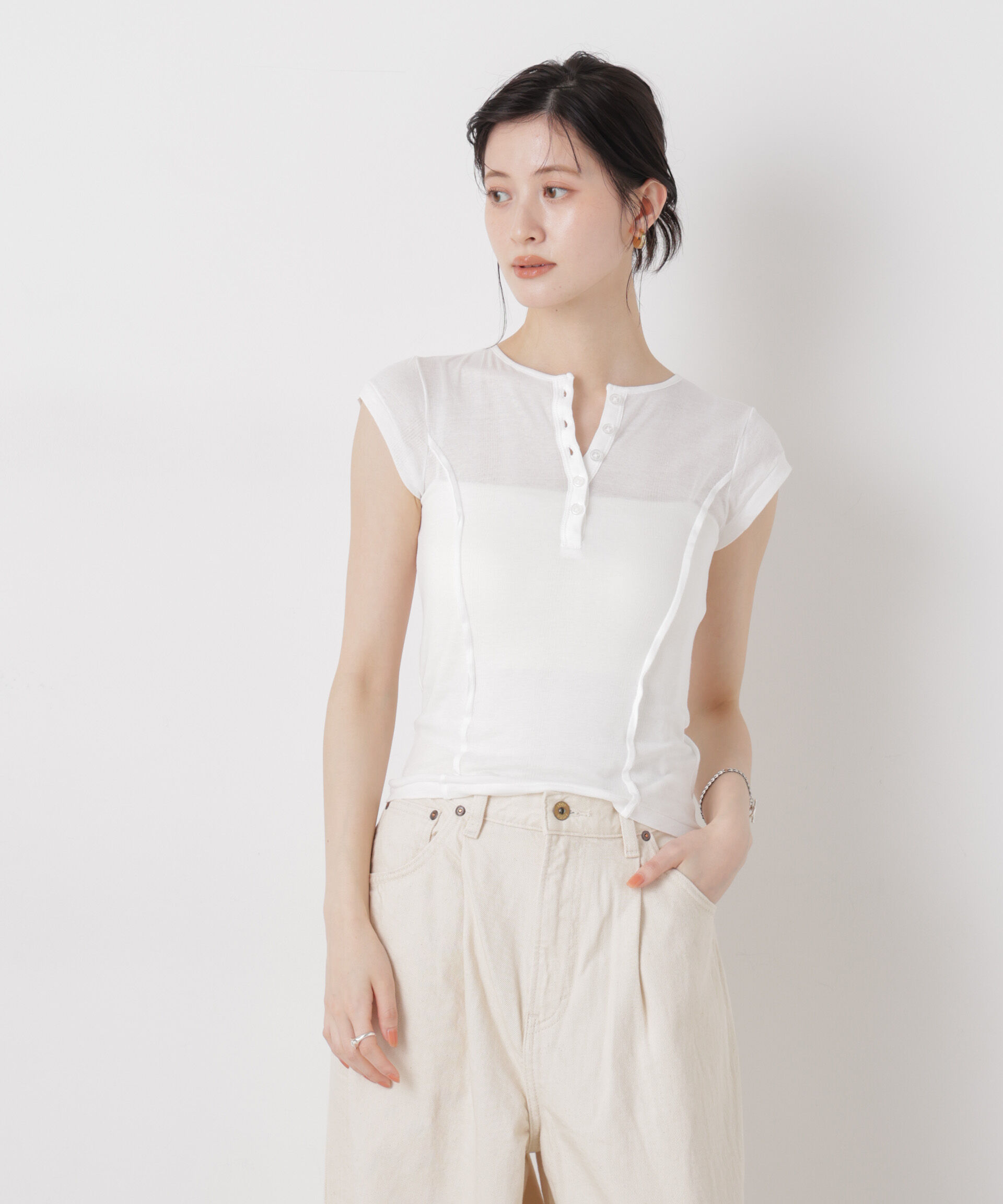 nano･universe「Robert P. Miller/LightPrib Henly S/S Tee 」|Tシャツ・カットソー|オフホワイト1