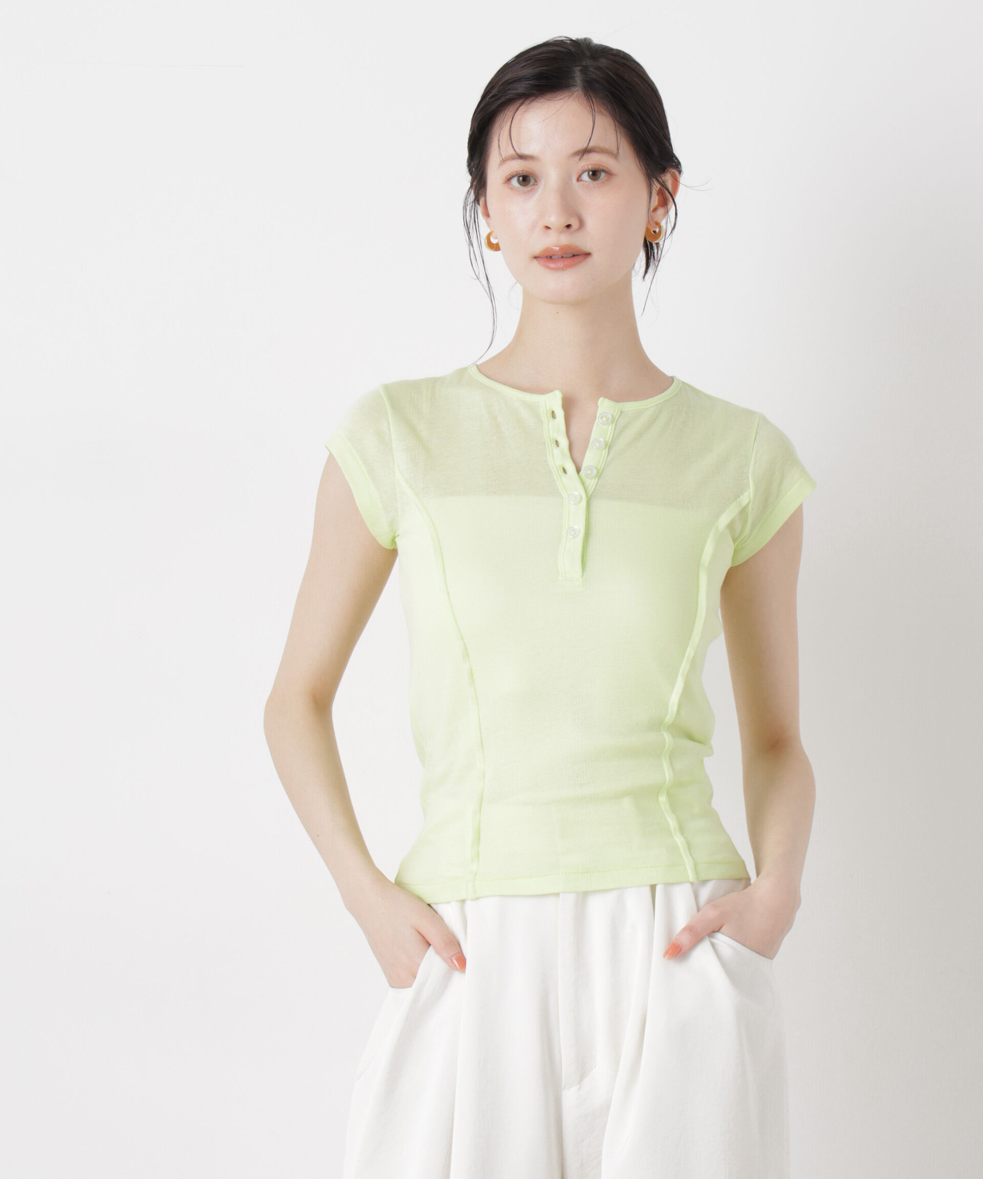 nano･universe「Robert P. Miller/LightPrib Henly S/S Tee 」|Tシャツ・カットソー|ライムグリー 1