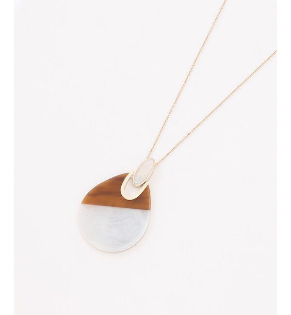 自由区「【カタログ掲載・ワンポイントアイテム】アクリルバイカラー ネックレス」|ネックレス|