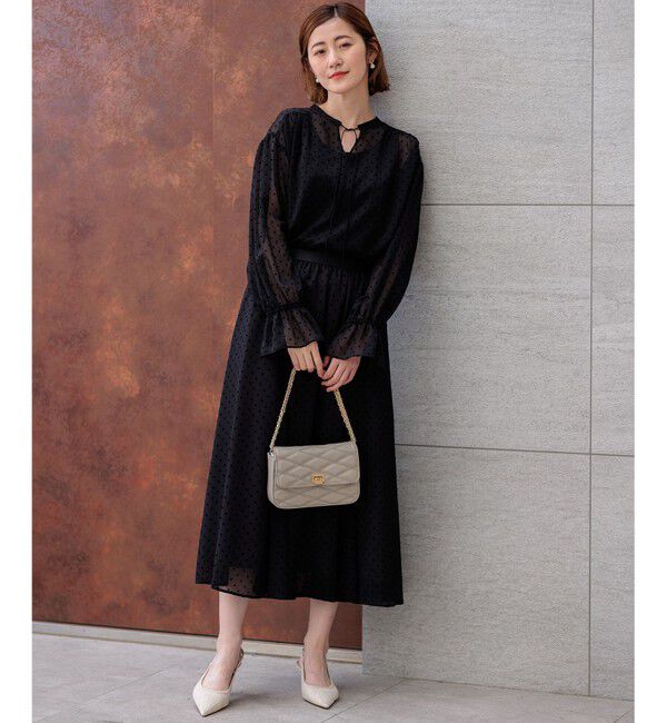 23区「【洗える】クレープドットフロッキー ブラウス」|シャツ・ブラウス|