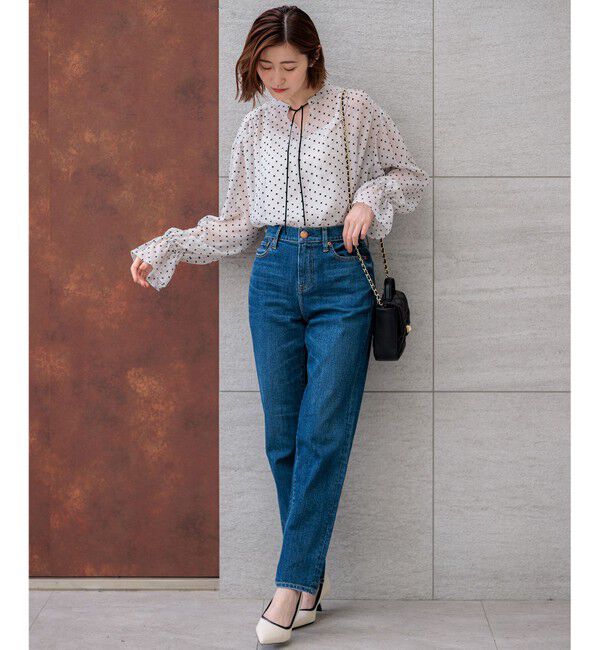 23区「【洗える】クレープドットフロッキー ブラウス」|シャツ・ブラウス|