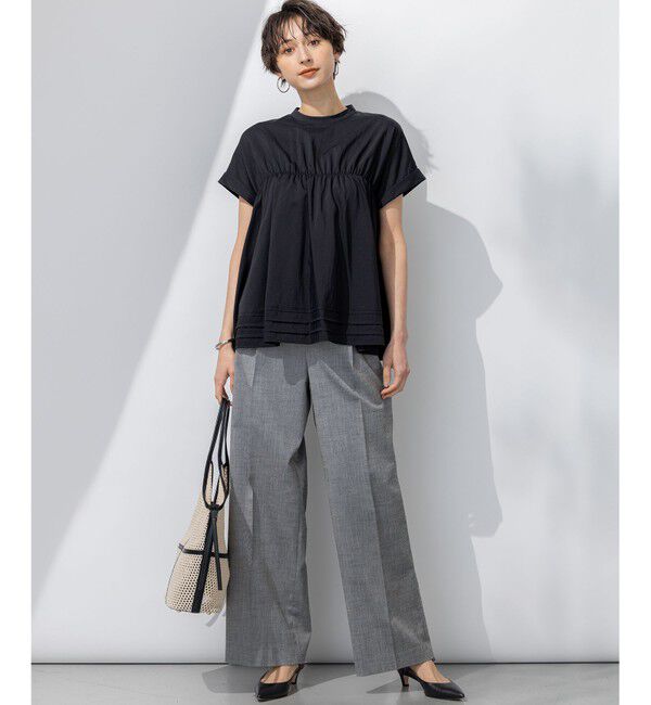 23区「【撥水加工/洗える】シアーナイロンツイル ギャザー ブラウス」|シャツ・ブラウス|