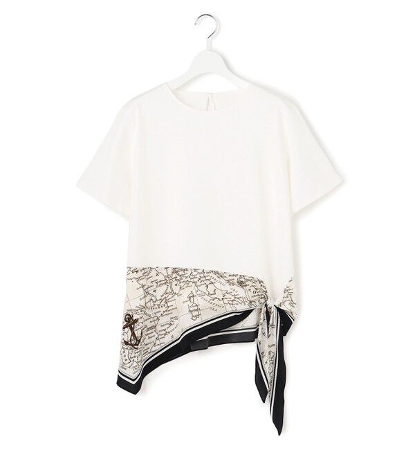 23区「スカーフコンビジャージー ウエストデザイン カットソー」|Tシャツ・カットソー|