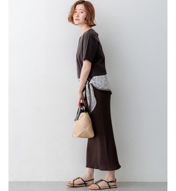 23区「スカーフコンビジャージー ウエストデザイン カットソー」|Tシャツ・カットソー|