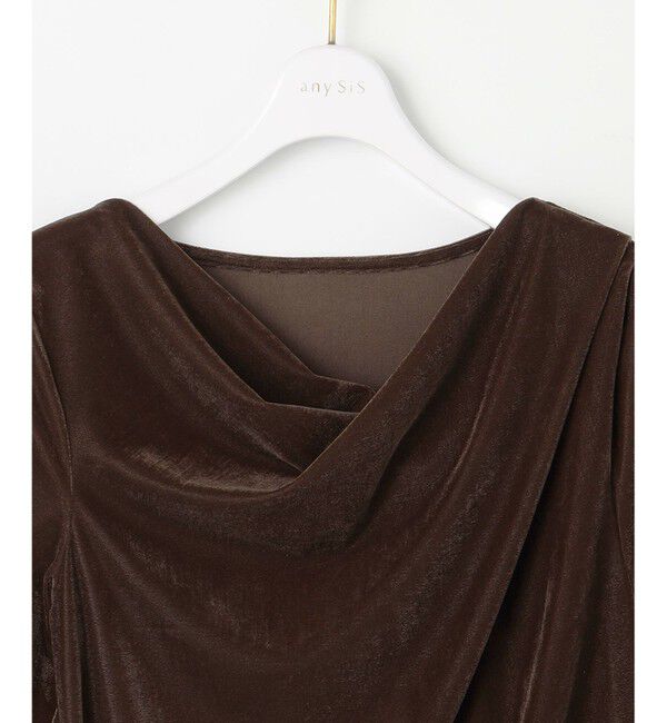 any SiS「【洗える】シアーベロアドレープ Tシャツ」|Tシャツ・カットソー|