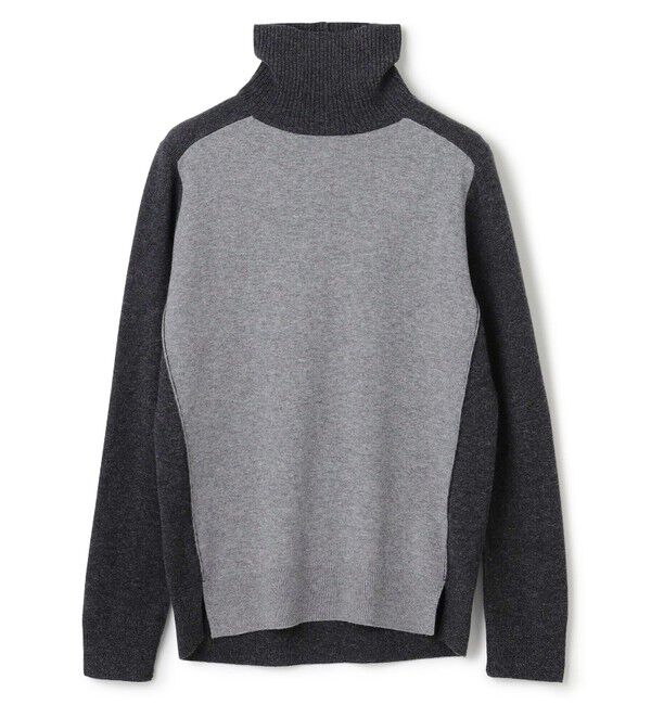 BEIGE,「【WEB限定・洗える】ROGAN / バイカラーウールハイネックニット」|ニット・セーター|