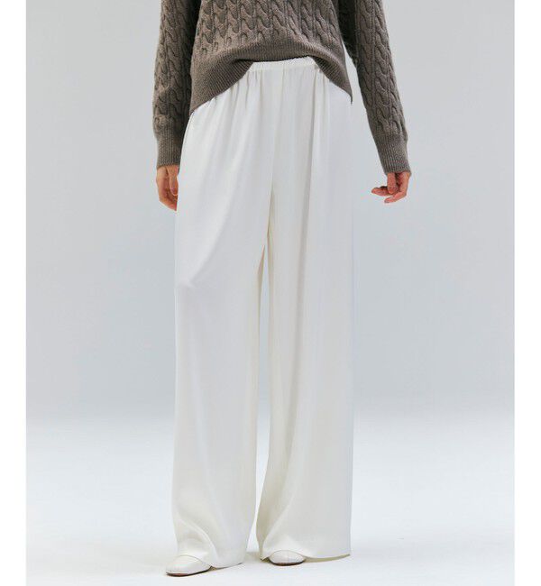 BEIGE,「【洗える】LLOYD / ハンマーサテンイージーワイドパンツ」|その他|Ecru