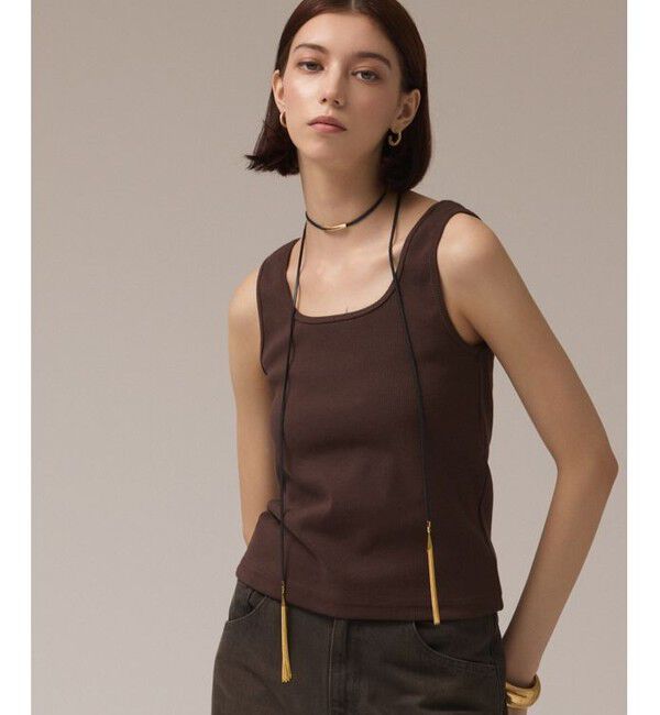 GRACE CONTINENTAL「レザーレイヤードチョーカー」|ネックレス|ブラック