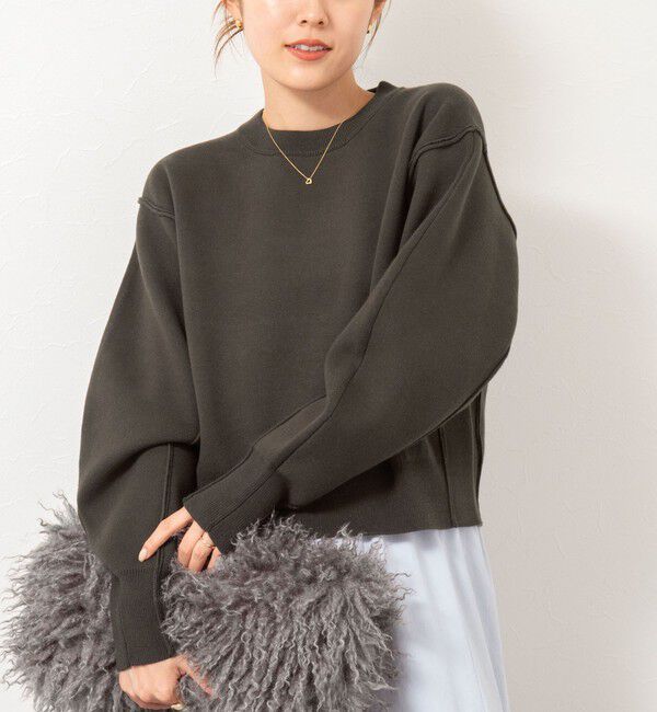 NOLLEY'S「《手洗い可能》スウェット風ニットプルオーバー」|ニット・セーター|