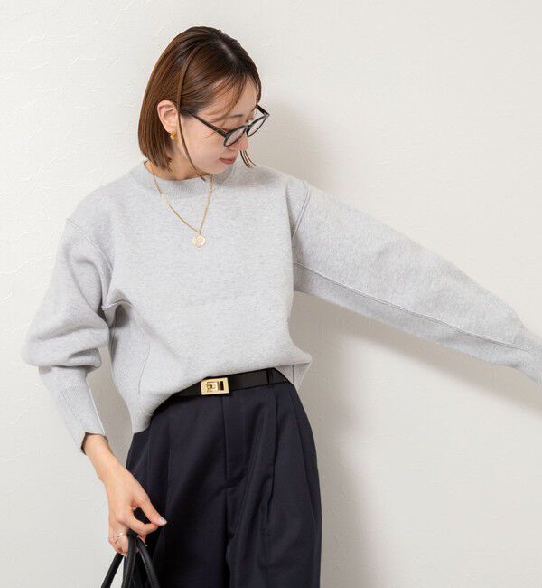 NOLLEY'S「《手洗い可能》スウェット風ニットプルオーバー」|ニット・セーター|