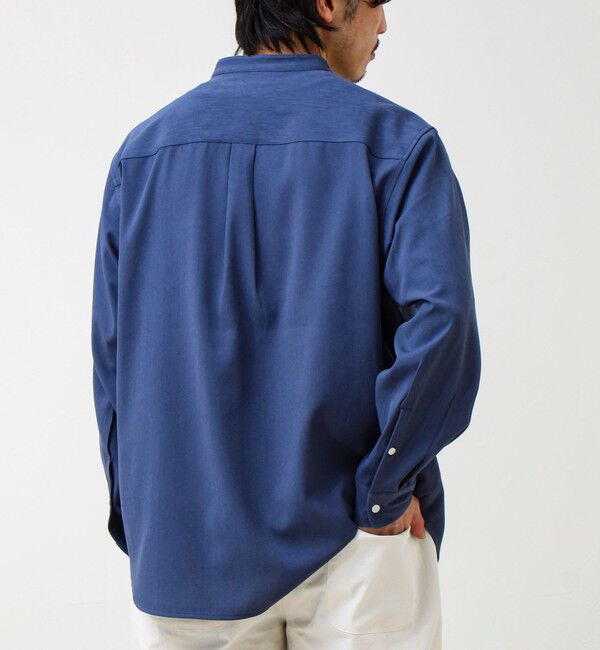 GLOSTER「【きれい見えラク素材】crunchyバンドカラーシャツ」|シャツ・ブラウス|