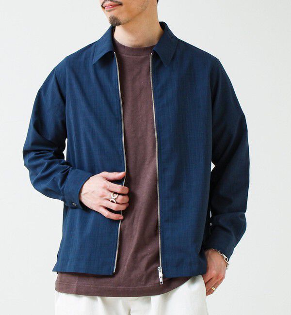 GLOSTER「【きれい見え快適素材】ドライポリ Classy Zipシャツ」|シャツ・ブラウス|ネイビー