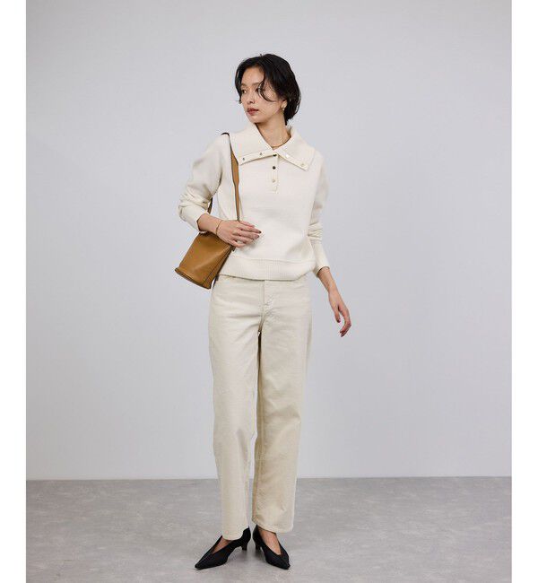 ROPE「接結ウールドットボタンハイネックニット/イージーケア」|ニット・セーター|