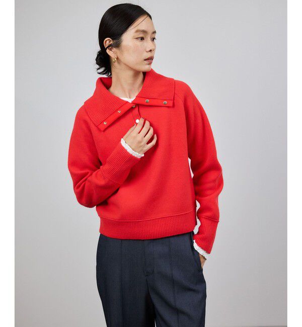 ROPE「接結ウールドットボタンハイネックニット/イージーケア」|ニット・セーター|