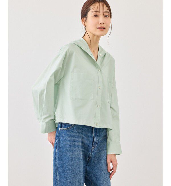 Rope&rsquo;Picnic「フーディーシャツ」|シャツ・ブラウス|ライトグリン(33)