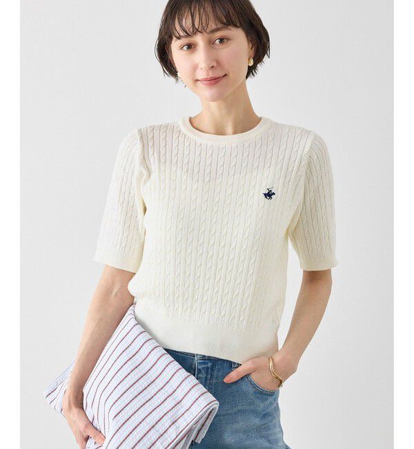 Rope&rsquo;Picnic「【BEVERLY HILLS POLO CLUB 一部別注】ケーブルニットプルオーバー/リンクコーデ」|ニット・セーター|