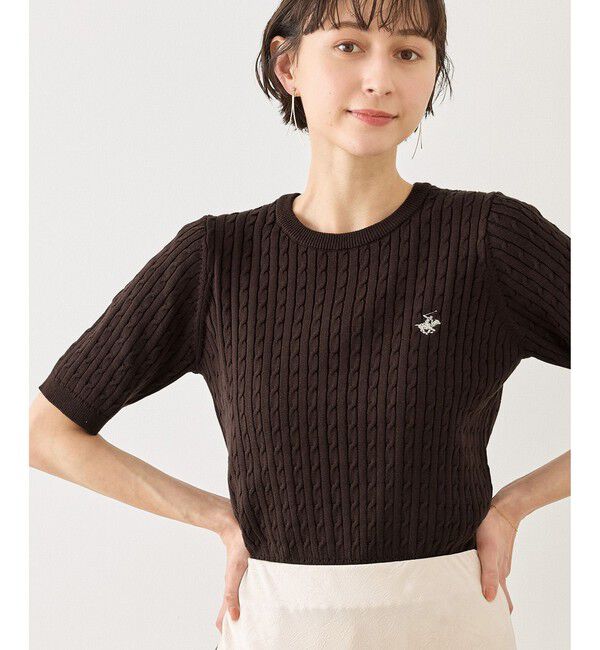 Rope&rsquo;Picnic「【BEVERLY HILLS POLO CLUB 一部別注】ケーブルニットプルオーバー/リンクコーデ」|ニット・セーター|ブラウン(20)