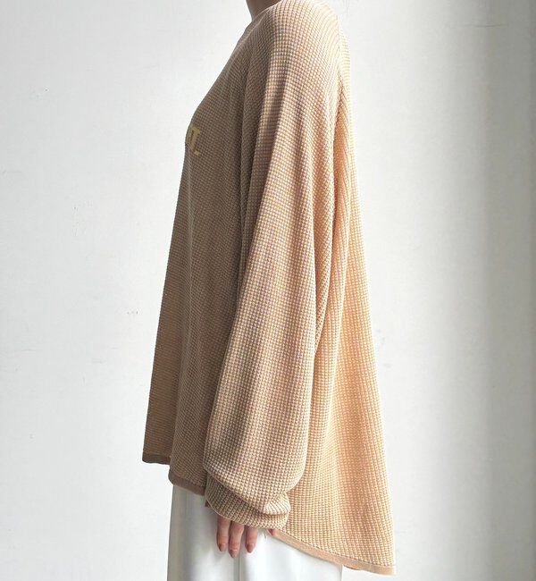  「【セットアップ可能】ワッフル編みロゴプリントニット」|ニット・セーター|