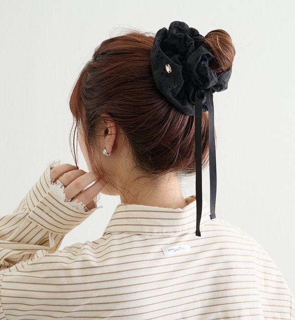  「フラワー刺繍シュシュ」|その他|