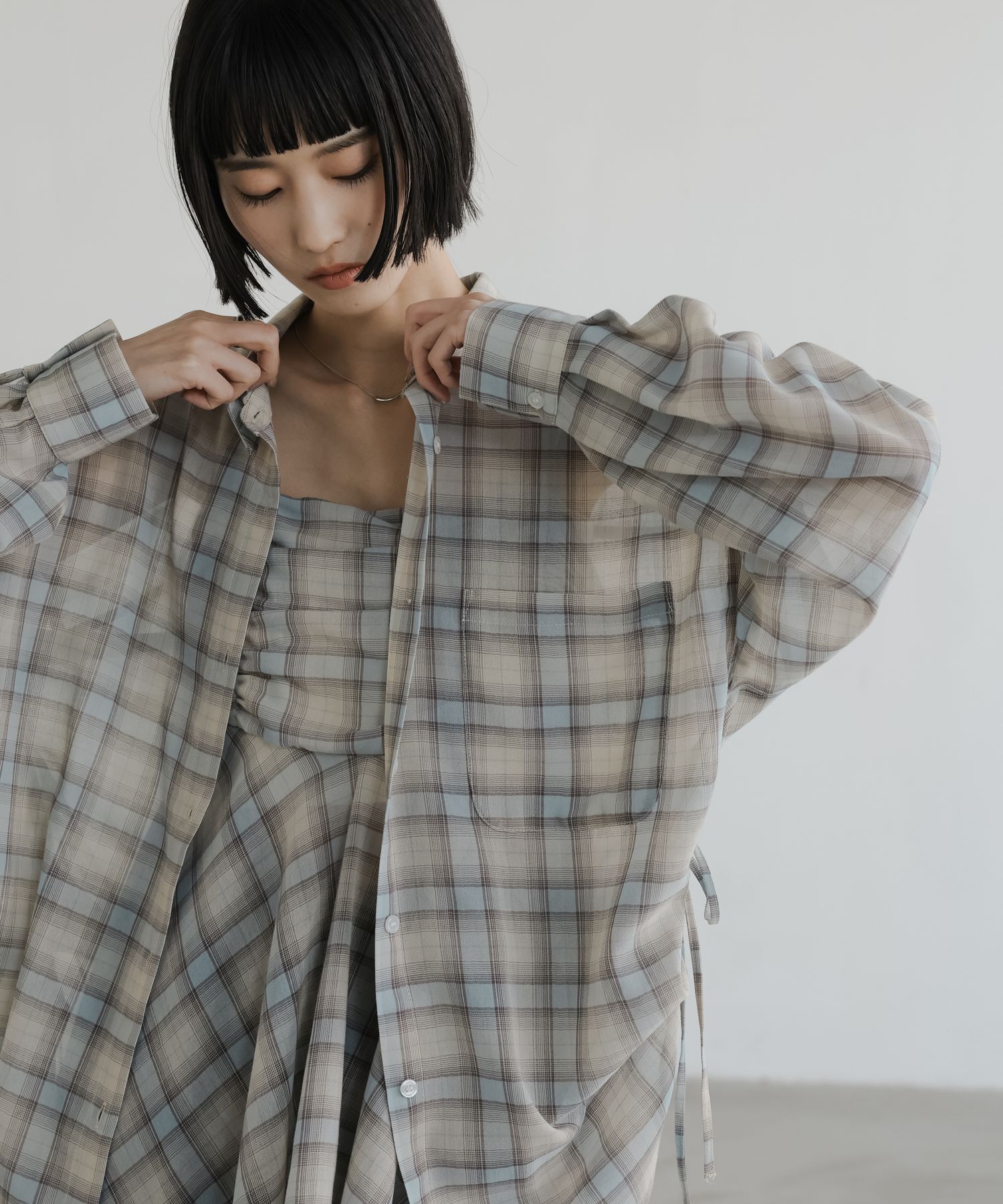 LOWRYS FARM「シアーチェックシャツロング」|シャツ・ブラウス|BLU2