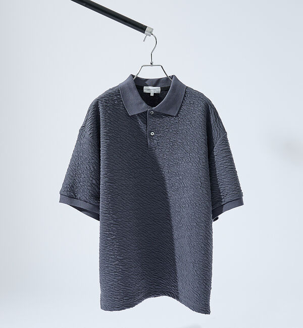 ABAHOUSE「ウェーブリンクル　フクレジャガード ポロシャツ/ オーバーサイズ/ ストレッチ」|ポロシャツ|