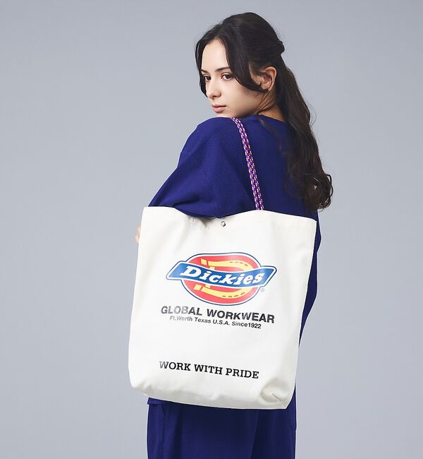 ABAHOUSE「【DICKIES/ディッキーズ】LOGO PRINT ROPE TOTE BAG」|トートバッグ|アイボリー