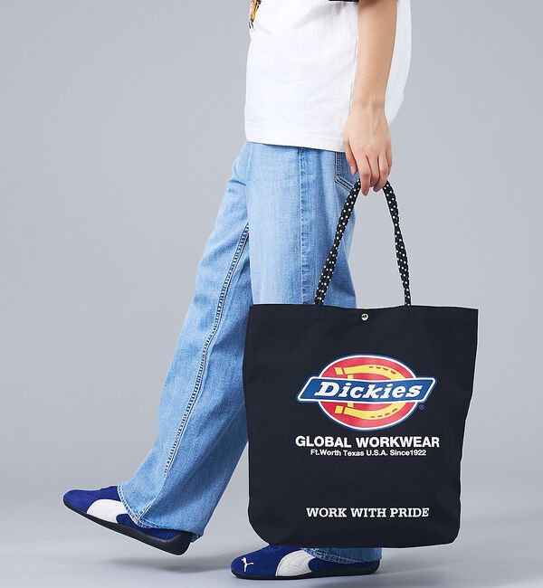 ABAHOUSE「【DICKIES/ディッキーズ】LOGO PRINT ROPE TOTE BAG」|トートバッグ|ブラック