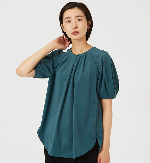 qualite「トリコットスェードカットソー」|Tシャツ・カットソー|モスグリーン