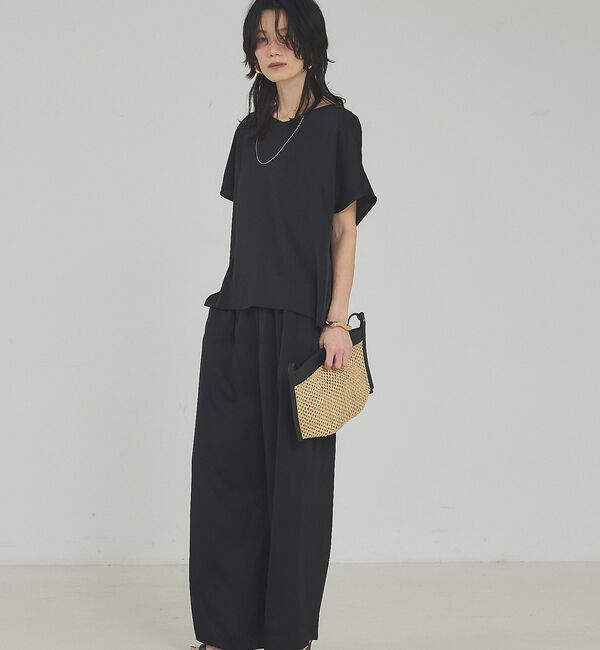 qualite「【接触冷感＆吸水速乾】クールサテンブラウス/セットアップ対応【予約】」|シャツ・ブラウス|