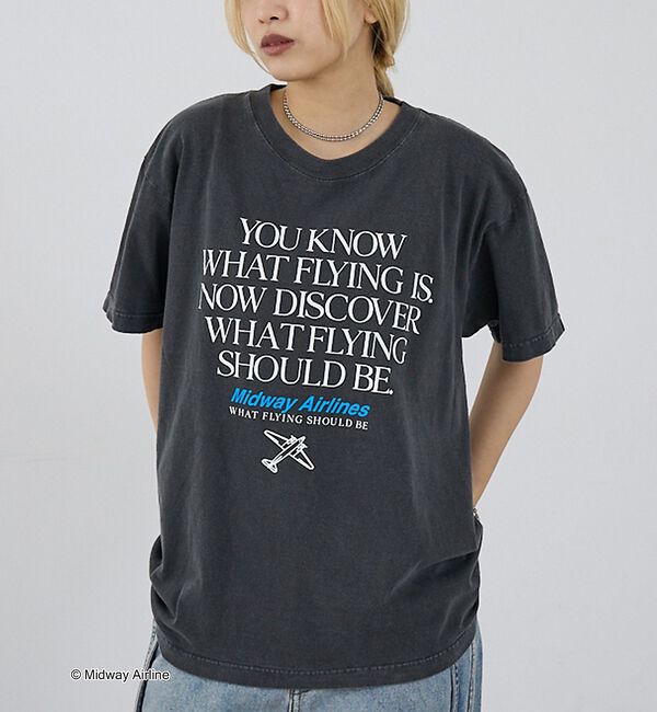 NOMINE「【GOOD ROCK SPEED】Midway Airlines メッセージプリ」|Tシャツ・カットソー|チャコールグレー