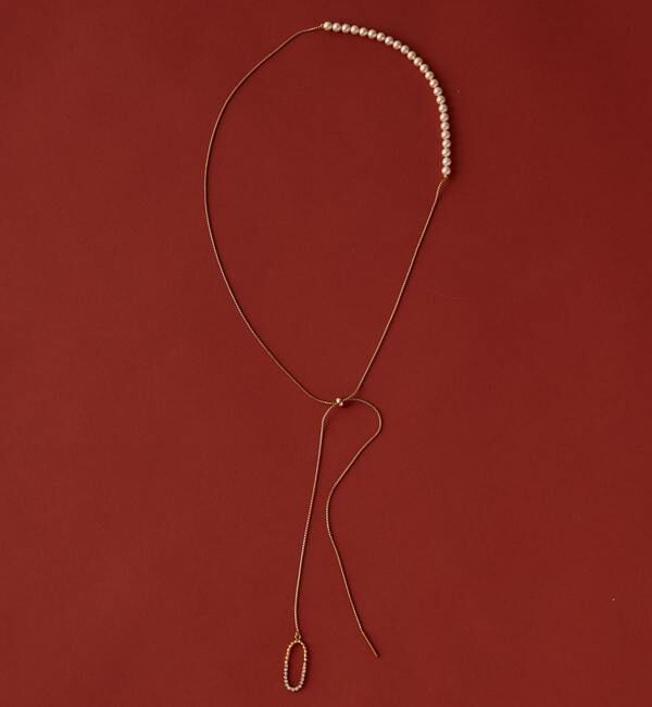 TIARA「【ADER.bijoux/アデルビジュー】CUTSTEEL sparkle pearl raliet」|ネックレス|