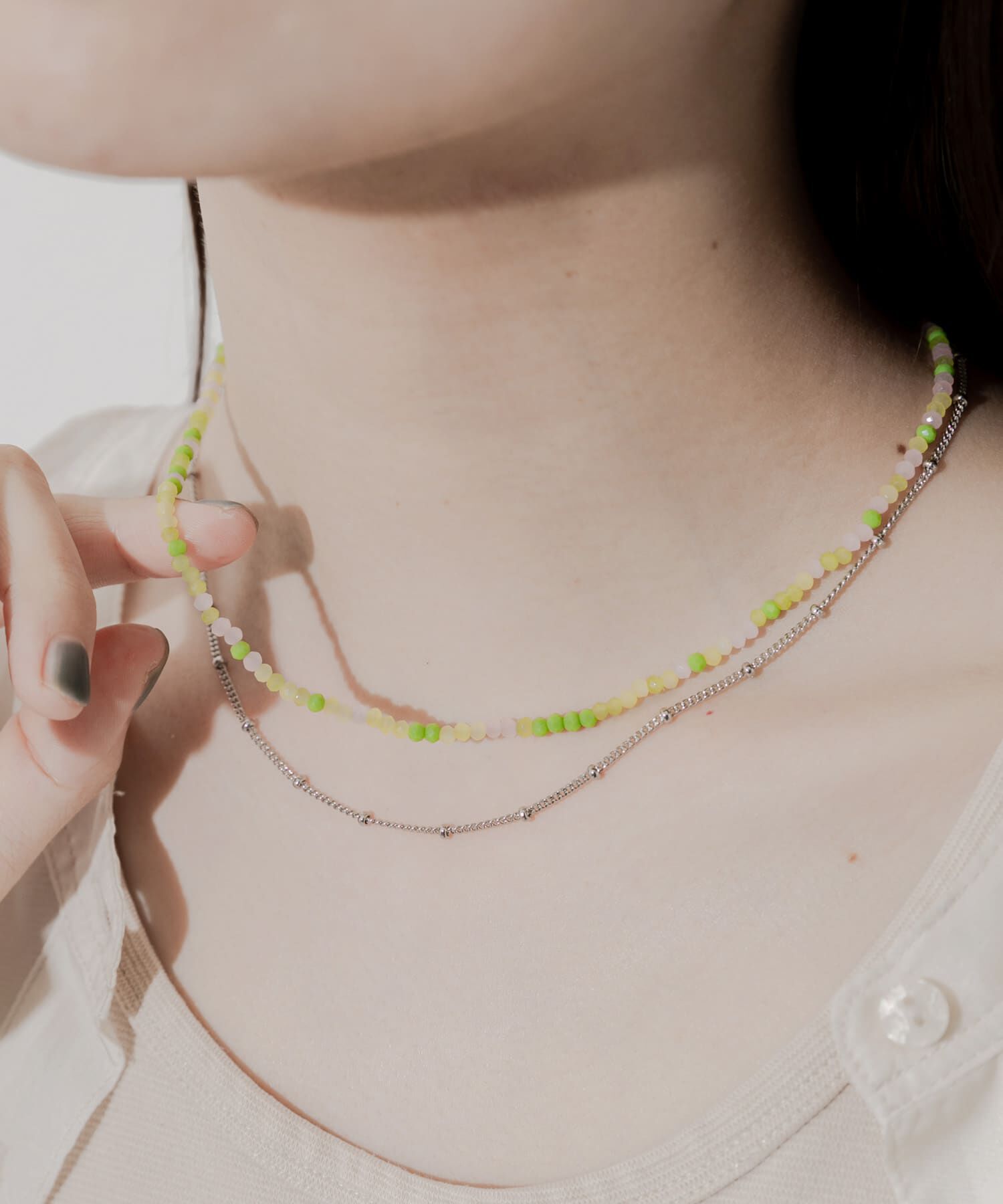 SMELLY「カラービーズ2セットネックレス」|ネックレス|