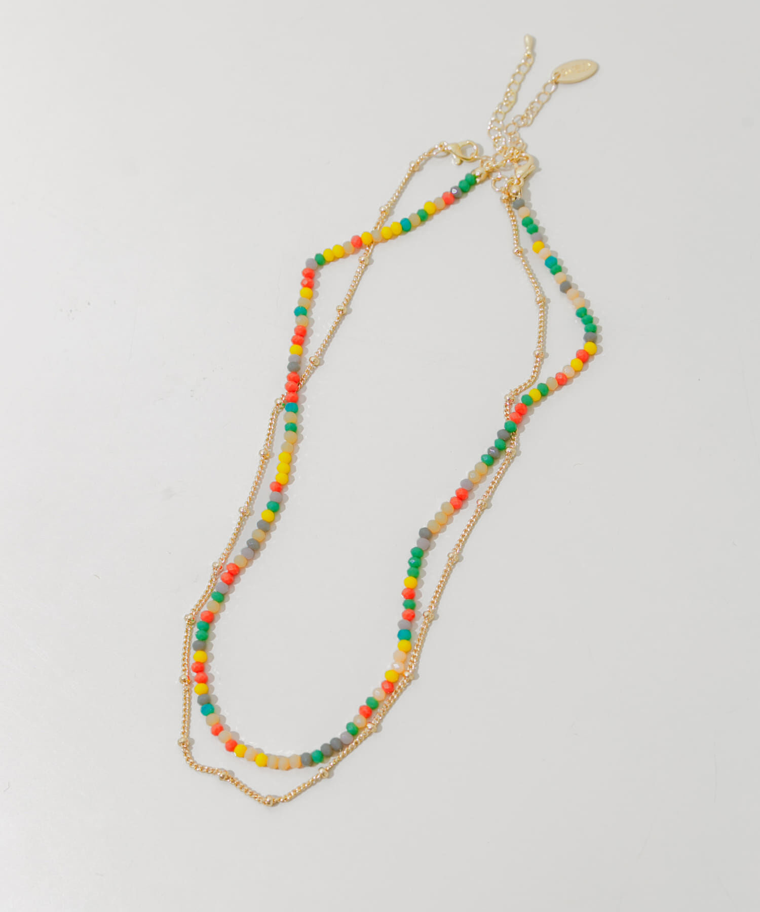 SMELLY「カラービーズ2セットネックレス」|ネックレス|オレンジ系その他