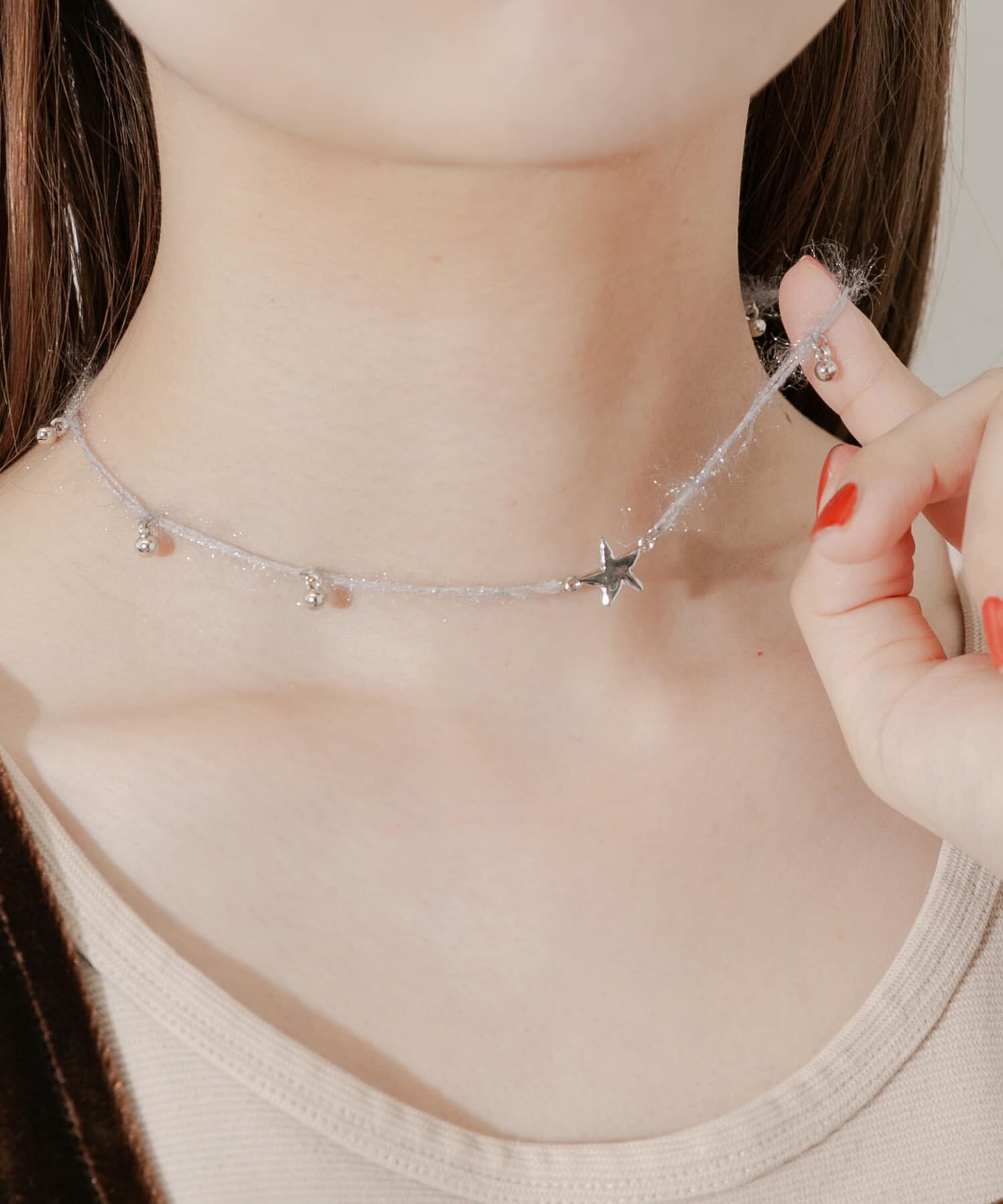 SMELLY「ウールヤーンチャームコードチョーカーネックレス」|ネックレス|