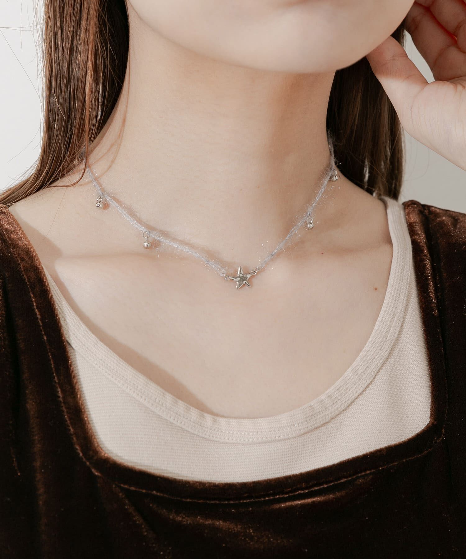 SMELLY「ウールヤーンチャームコードチョーカーネックレス」|ネックレス|