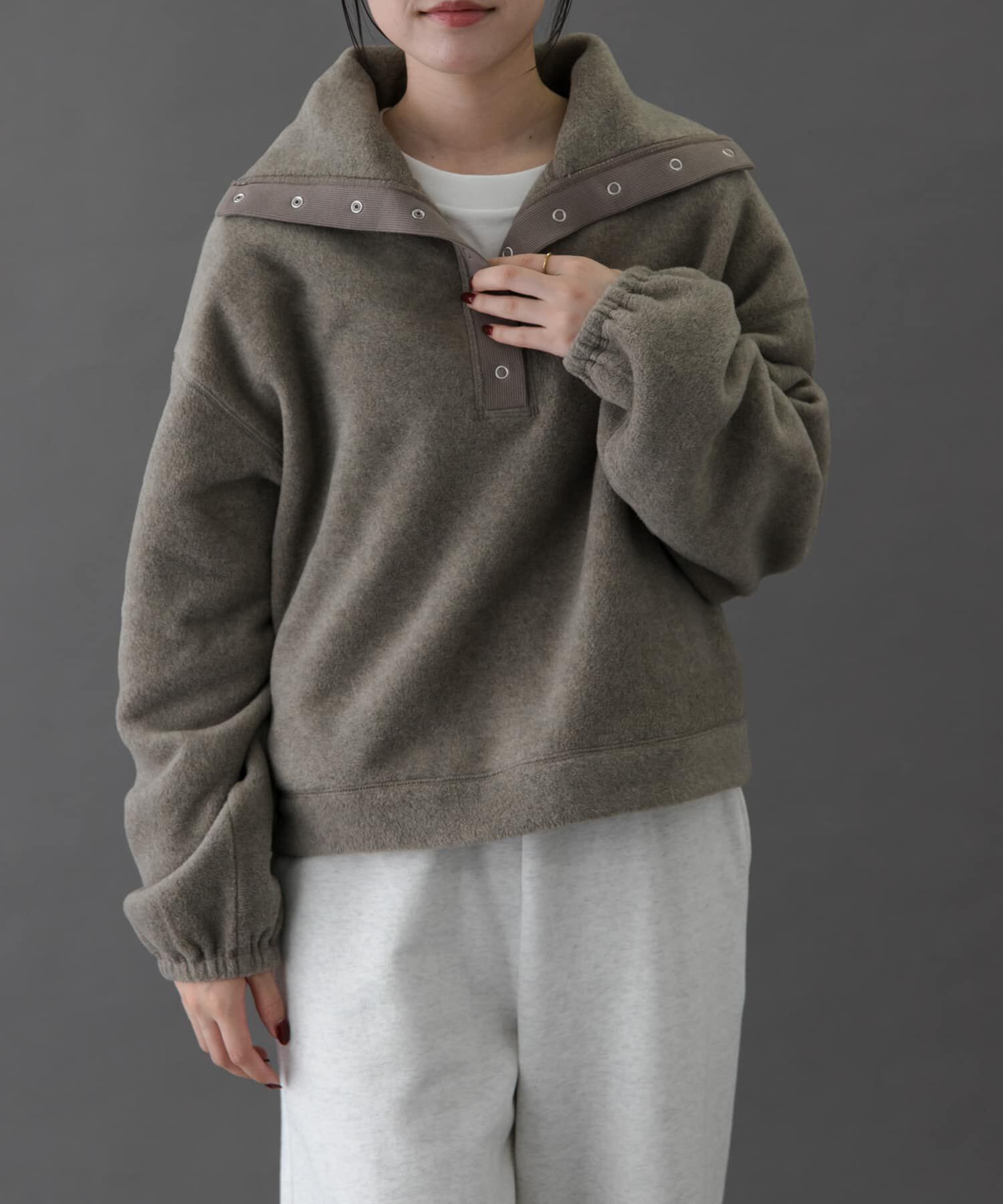 URBAN RESEARCH DOORS「FORK&SPOON　スナップタートルフリースプルオーバー」|その他|モカ