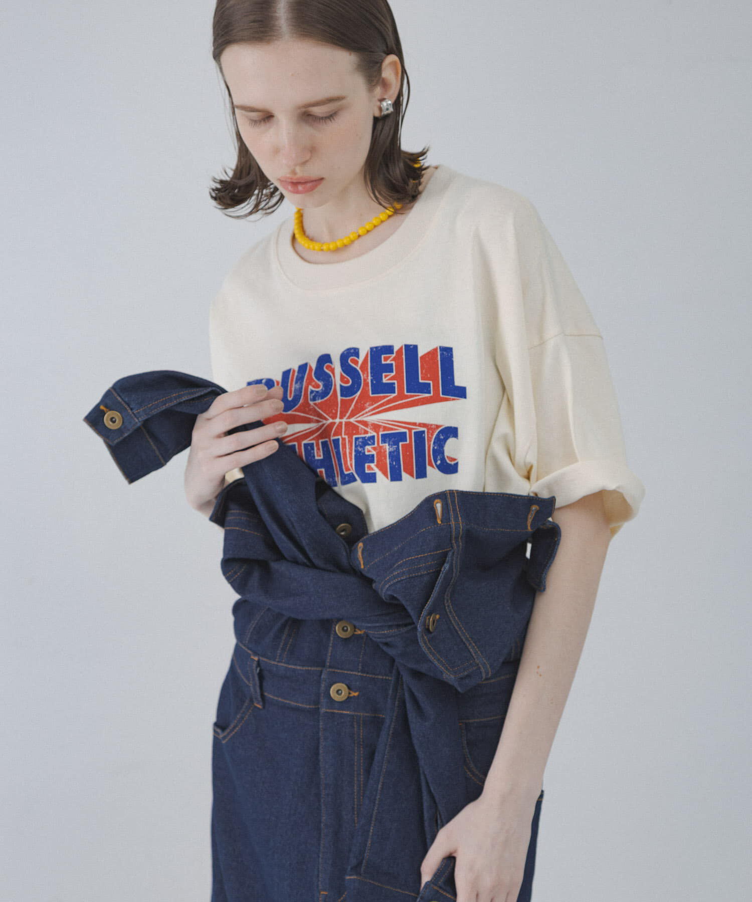 Sonny Label 「『別注』RUSSELL ATHLETIC&times;Sonny Label　ロゴプリントTシャツ」|Tシャツ・カットソー|