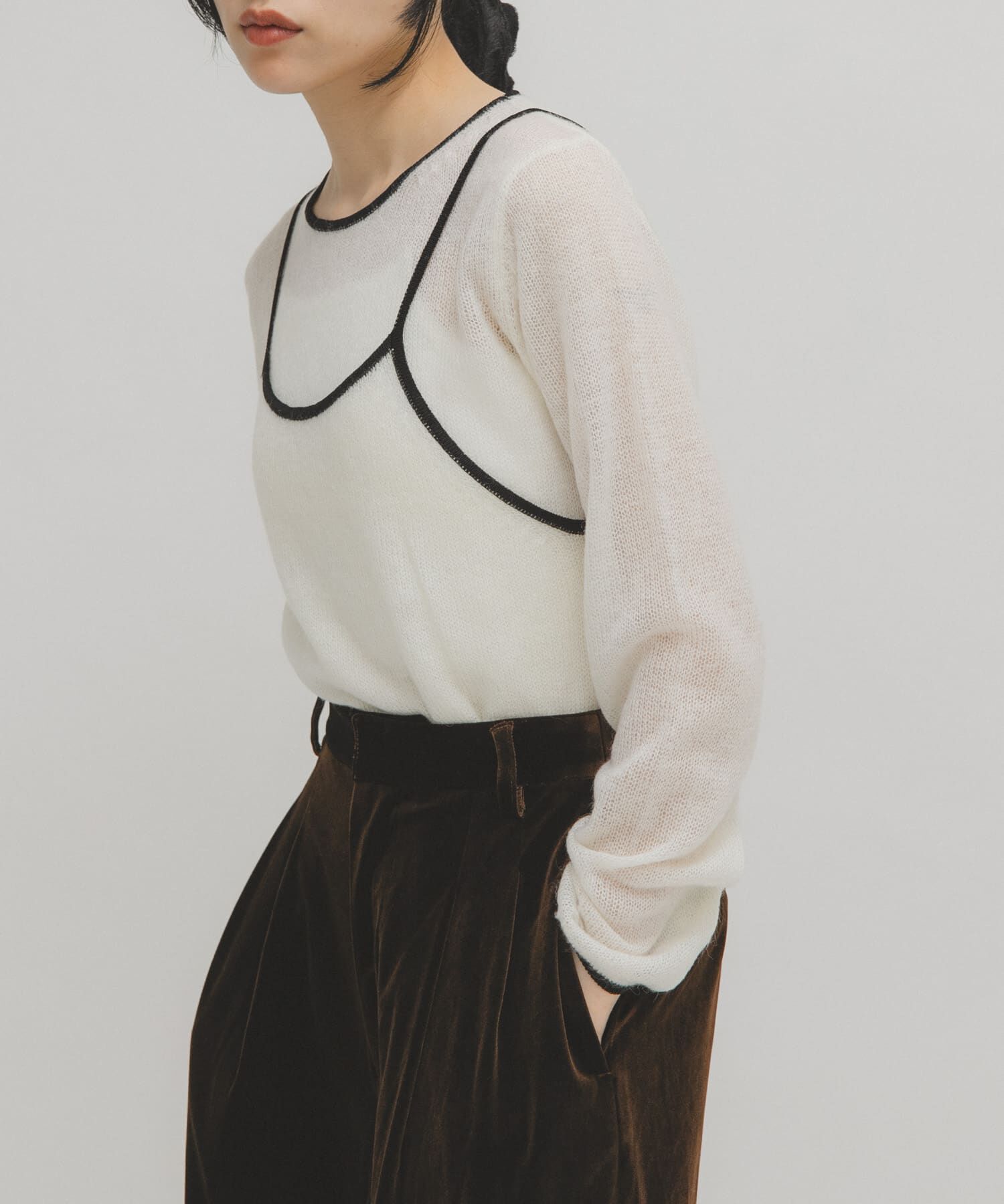  「バイカラーキャミレイヤードニット」|ニット・セーター|